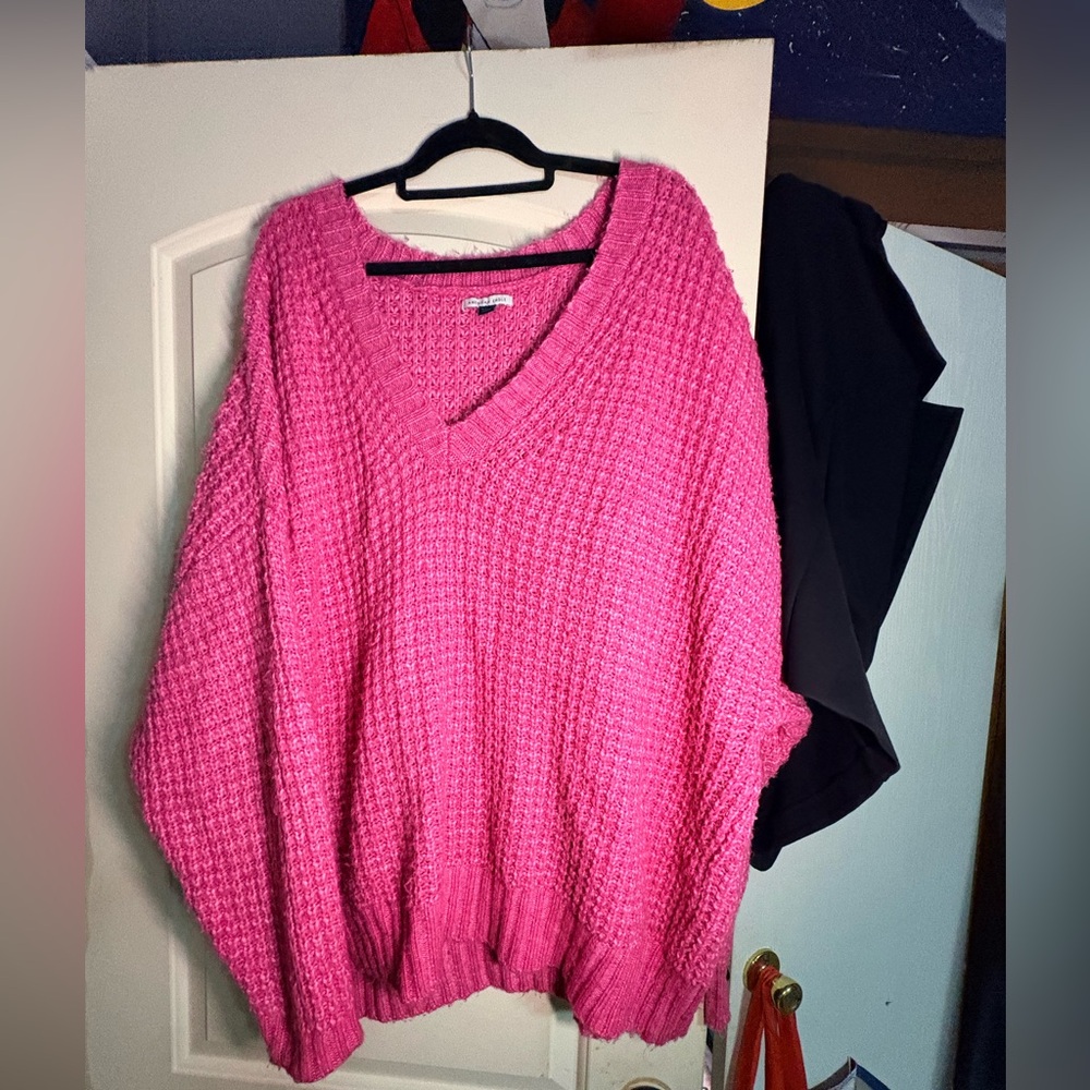 American Eagle Oversized Chunky Knit Pink Sweater | XL 16/18